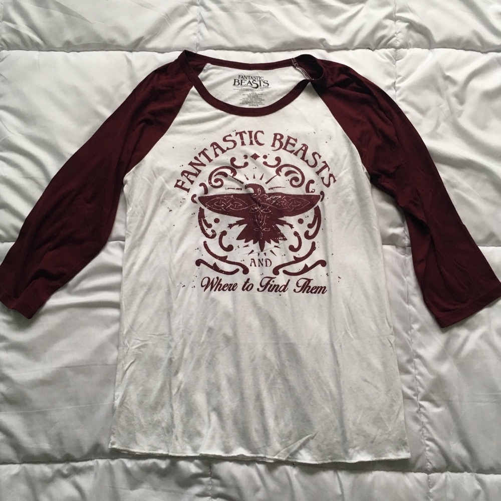 Fantastic Beasts Long Sleeve Baseball Tee Size L